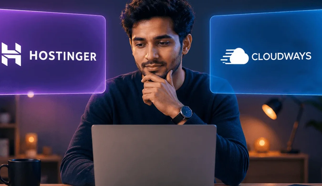 Cloudways vs Hostinger compared for 2026 by CriticNest: managed cloud hosting versus managed shared WordPress hosting on price, speed, ease of use, features, and scaling