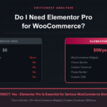 Elementor Free vs Pro for WooCommerce - feature comparison showing why Pro is essential