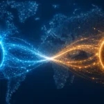 Best Email Marketing Software 2026 (Free & Paid, Compared) Wise and Payoneer compared as glowing blue and orange nodes linked across a world map, 2026